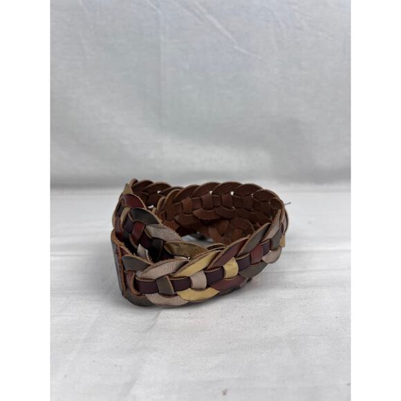 Fossil Belt Daisy Chain Linked Leather Boho Chic Western Equestrian Fall Casual - Picture 2 of 8